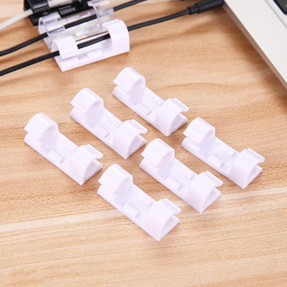 Plastic Cable Clips – Strong Adhesive Wire Organizer for Home, Office & Car