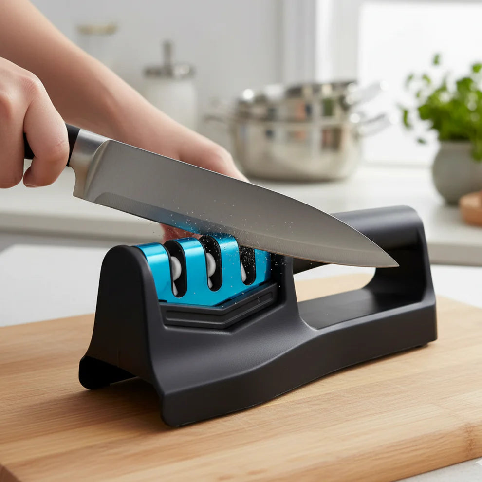 Kitchen Knife Sharpener – Handheld Chefs & Serrated (1 Pc, Chopper Not Included)