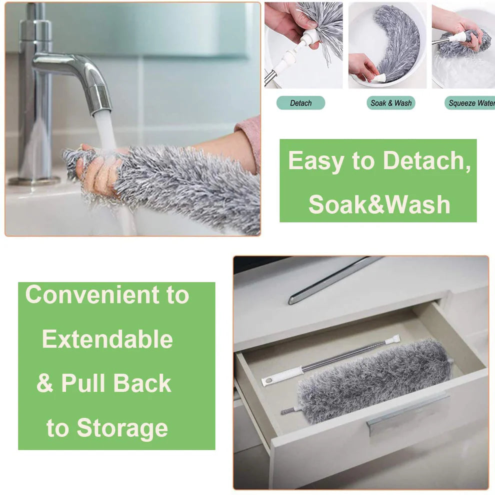 Telescoping Microfiber Duster – 100” Extendable High-Reach Cleaner
