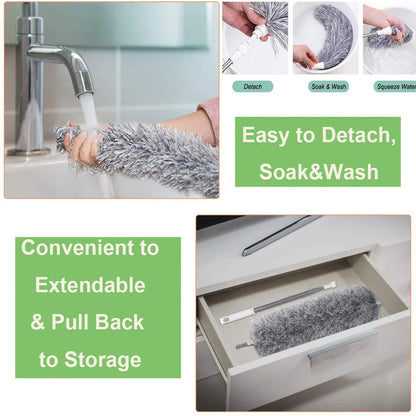 Telescoping Microfiber Duster – 100” Extendable High-Reach Cleaner