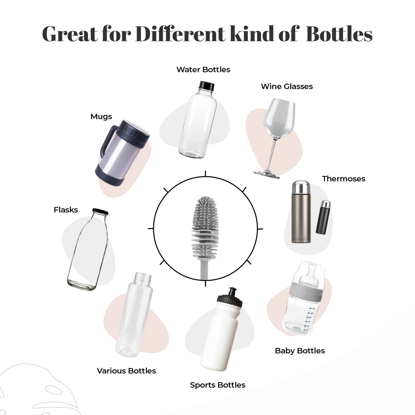 Premium Silicone Bottle Cleaning Brush